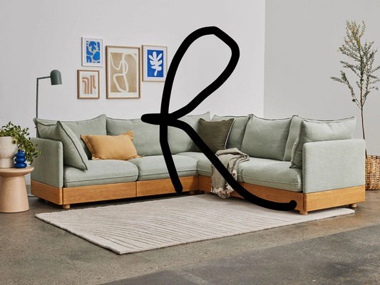 right shaped couch