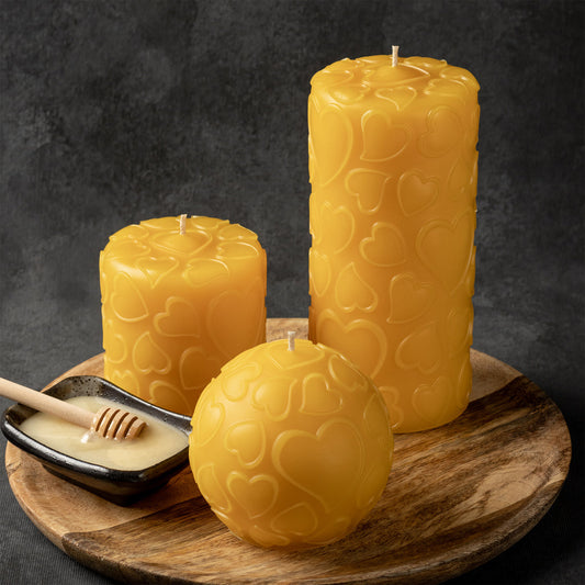 floral-scented organic beeswax candle